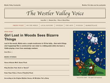 The Westler Valley Voice, Season One front page