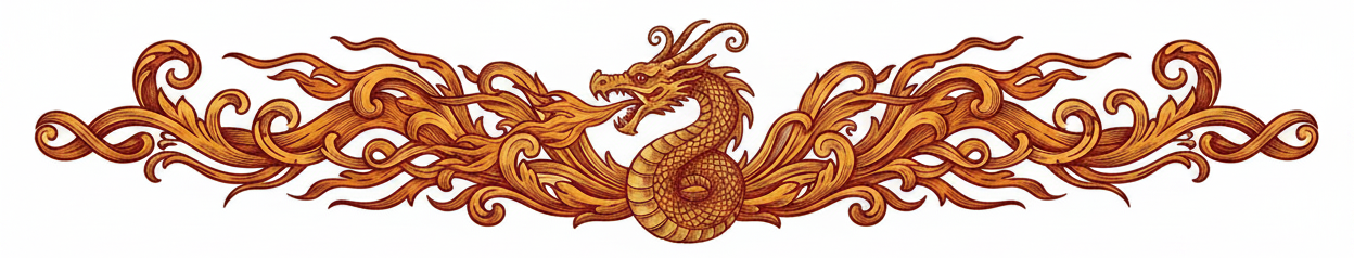 Dragon Flame Divider White Background