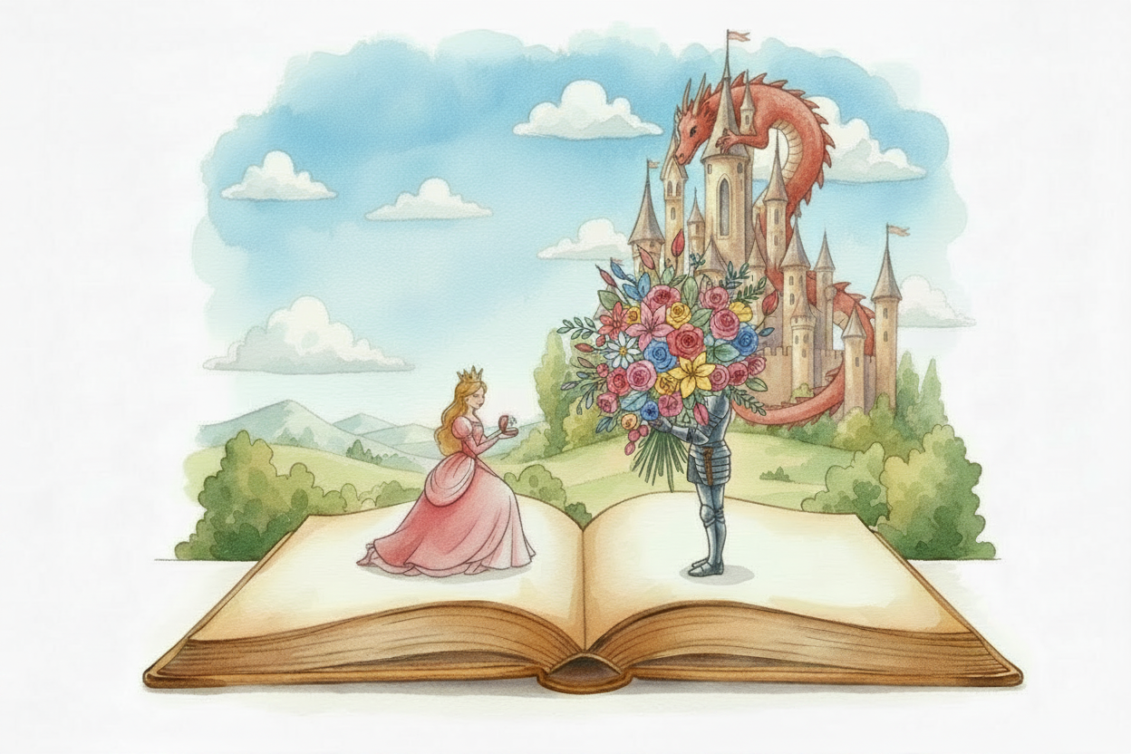 Storybook Hero - Knight Overwhelmed by Flowers